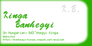 kinga banhegyi business card